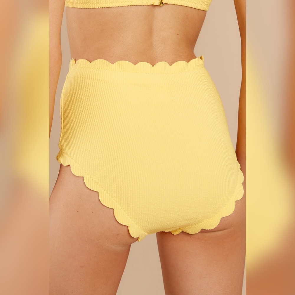 NWT High Waisted Yellow Bikini Bottoms Size Small - Picture 3 of 10